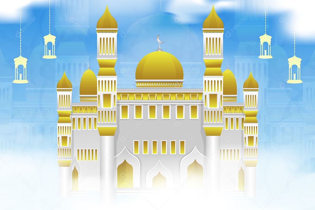 Background do Ramadã Ilustração Vetor EPS