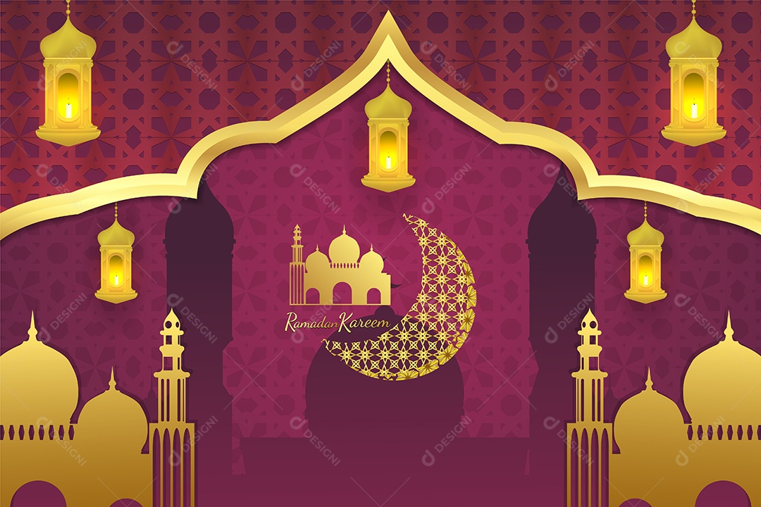 Background do Ramadã Ilustração Vetor EPS