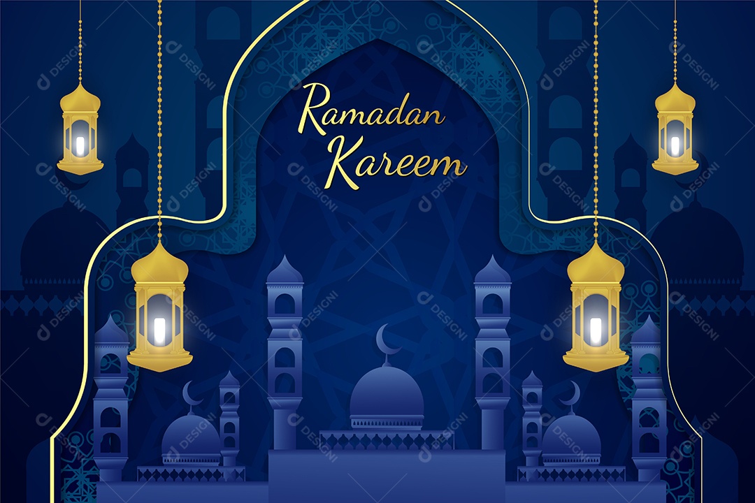 Background do Ramadã Ilustração Vetor EPS