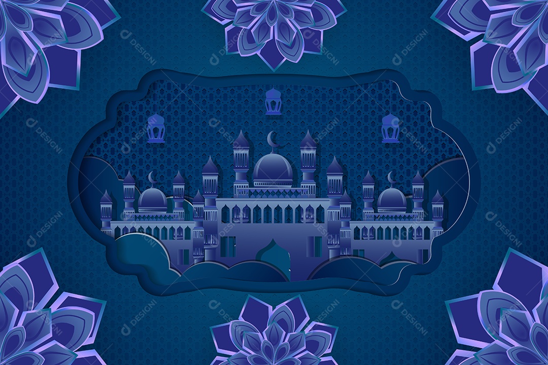 Background do Ramadã Ilustração Vetor EPS