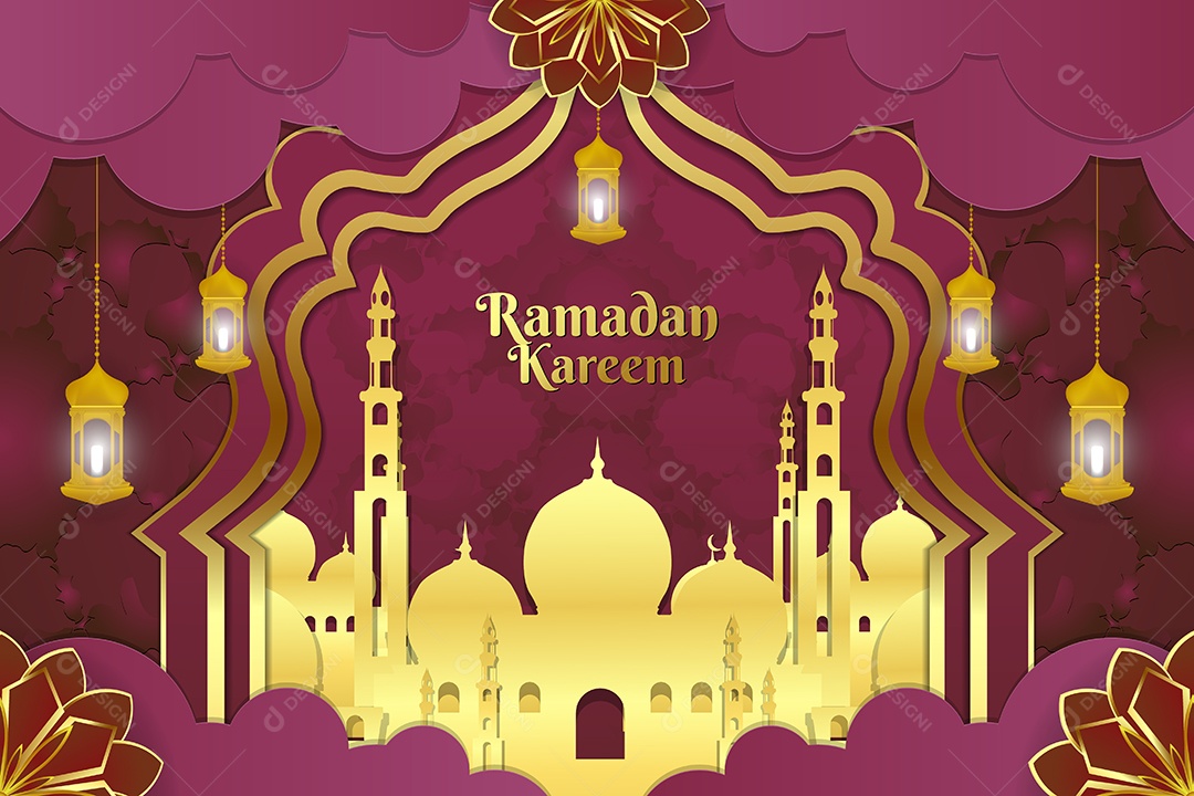 Background do Ramadã Ilustração Vetor EPS