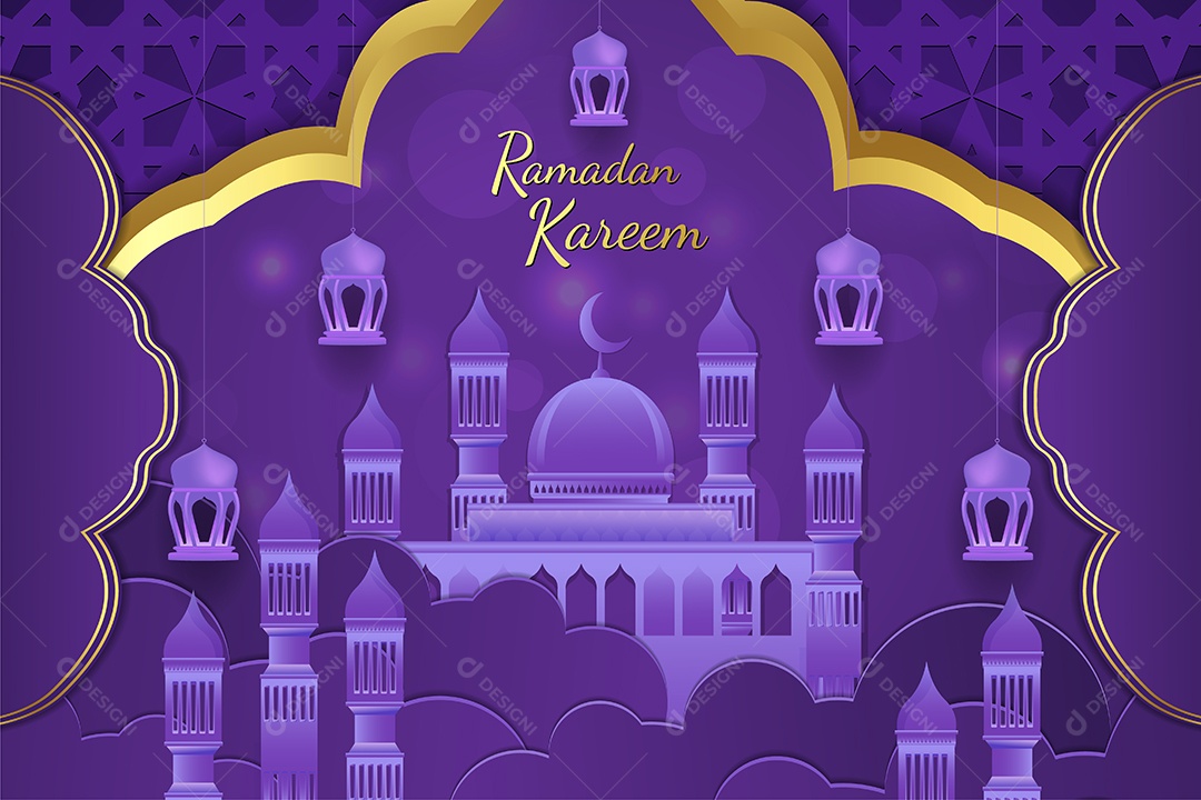 Background do Ramadã Ilustração Vetor EPS