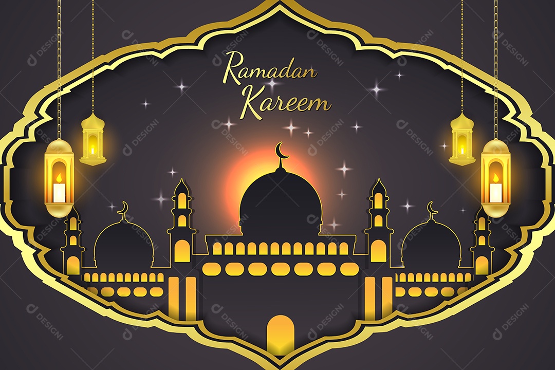 Background do Ramadã Ilustração Vetor EPS