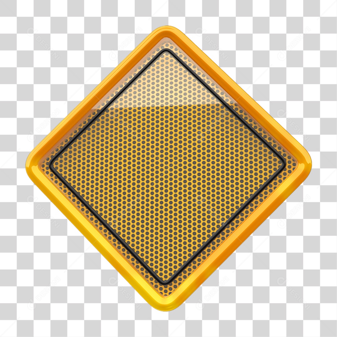 Elemento 3D Placa de Metal PNG Transparente