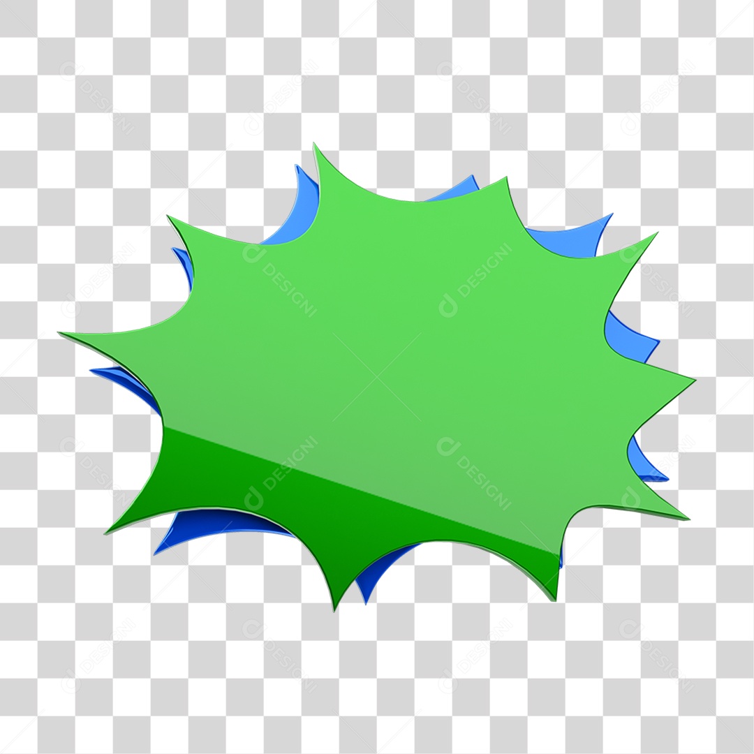 Elemento 3D Balão Mensagem Cores PNG Transparente