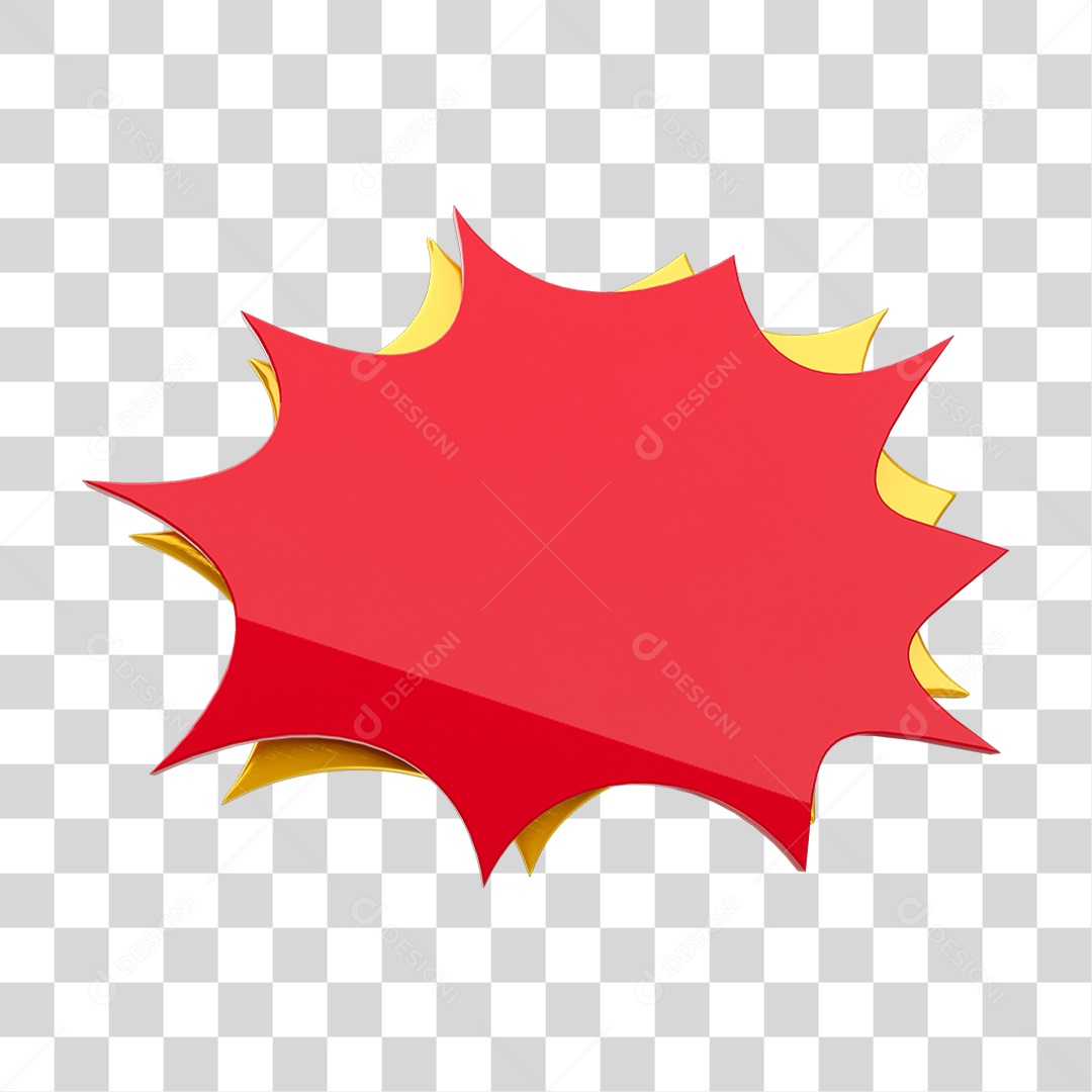 Elemento 3D Balão Mensagem Cores PNG Transparente