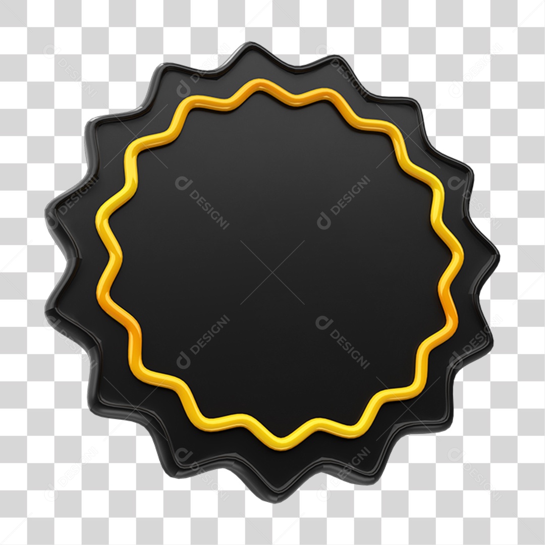 Elemento 3D Placa Metal PNG Transparente