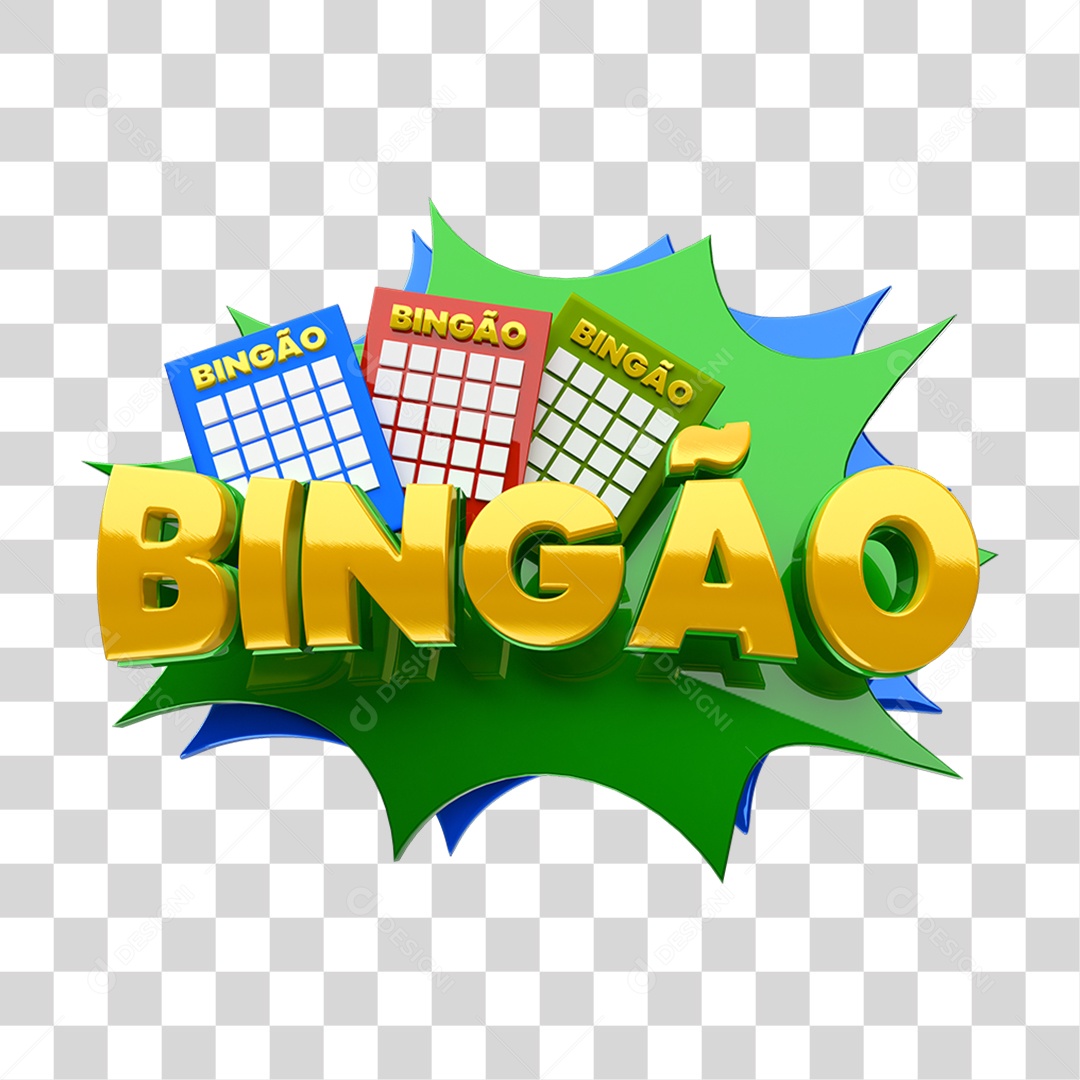 Selo 3D Bingão PNG Transparente