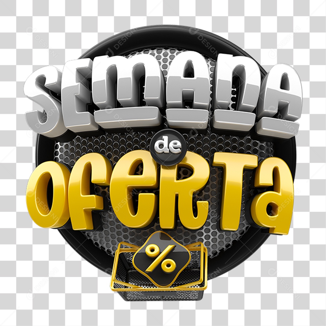 Selo 3D Semana de Oferta PNG Transparente