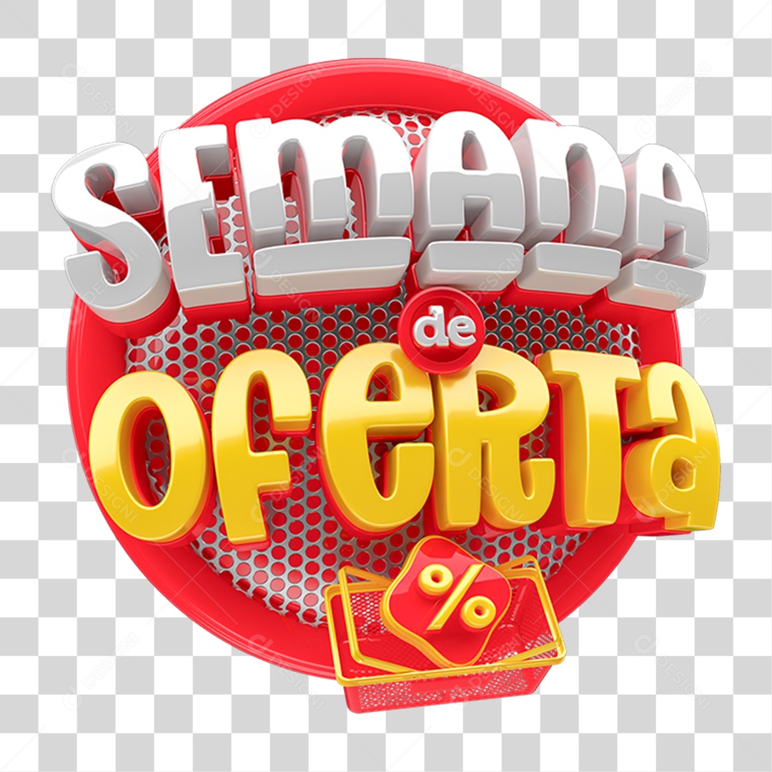 Selo 3D Semana de Oferta PNG Transparente