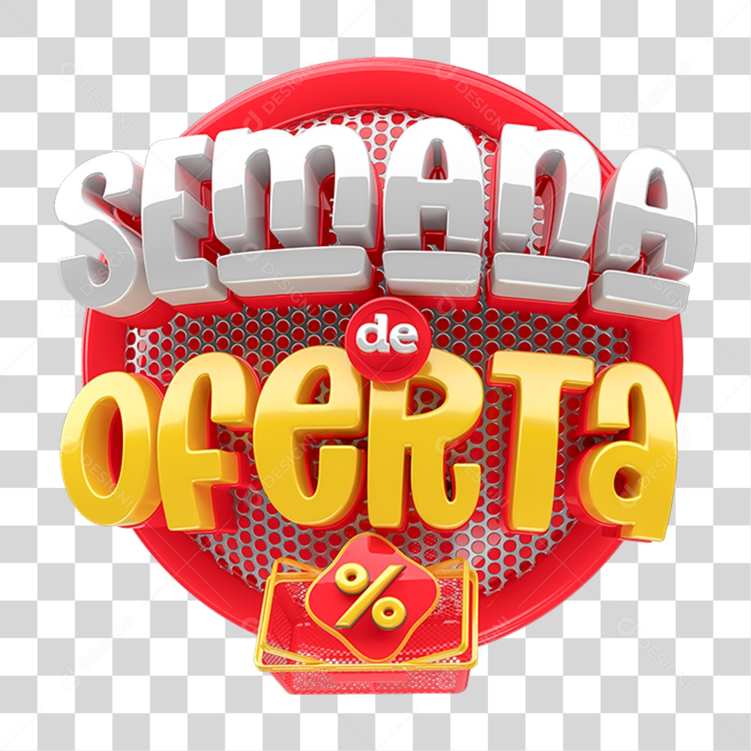 Selo 3D Semana de Oferta PNG Transparente