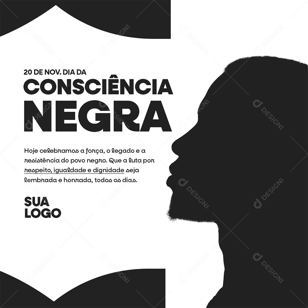 Dia da Consciência Negra 20 de Novembro Social Media PSD Editável