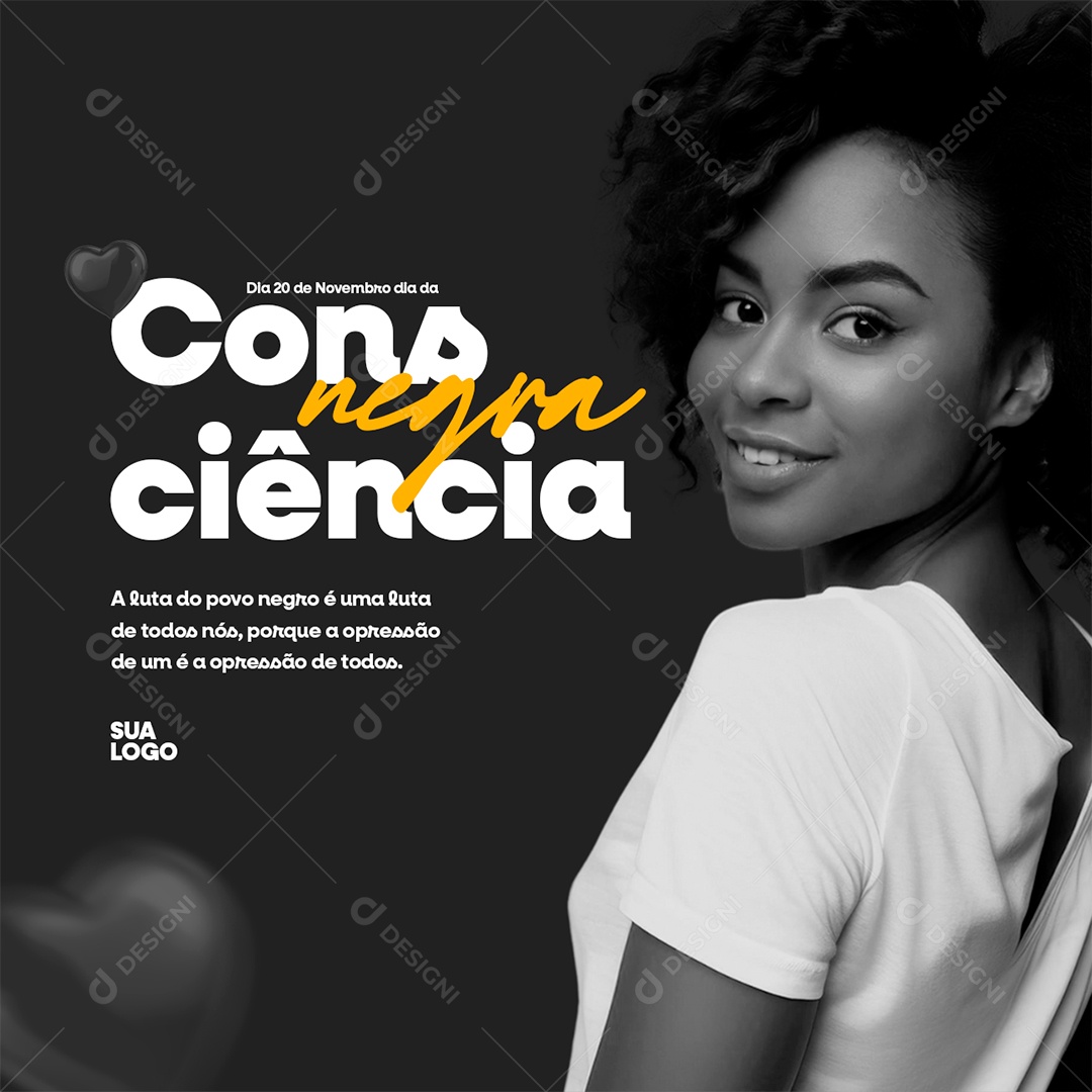 Dia da Consciência Negra 20 de Novembro Social Media PSD Editável