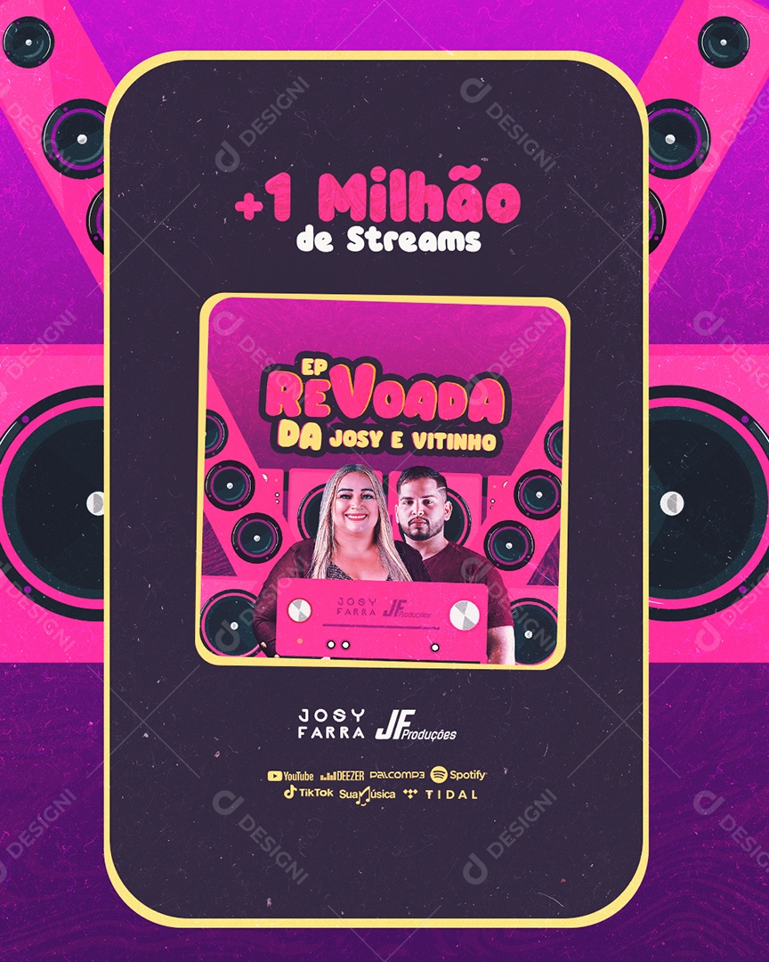 Feed Flyer 1 Milhão De Streams Social Media PSD Editável