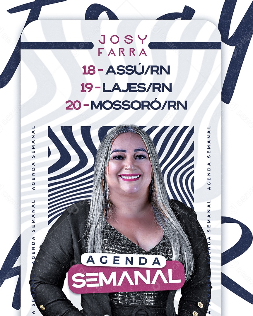 Feed Flyer Agenda Semanal Social Media PSD Editável