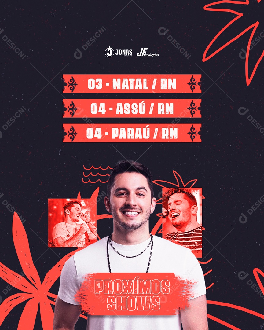 Feed Flyer Próximos Shows Social Media PSD Editável