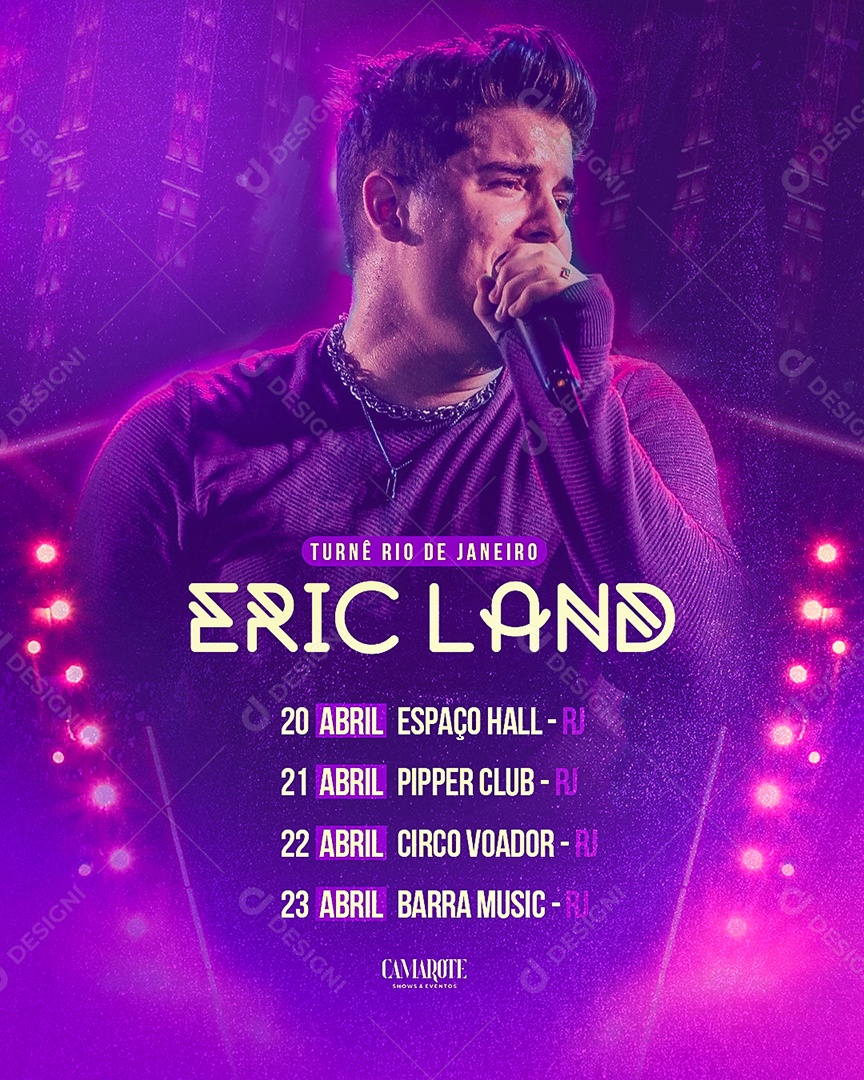 Feed Flyer Turnê Rio De Janeiro Social Media PSD Editável