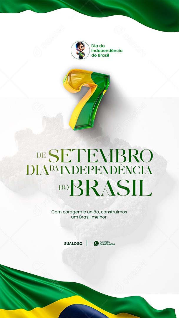 Story Dia da Independência do Brasil 07 de Setembro Social Media PSD Editável