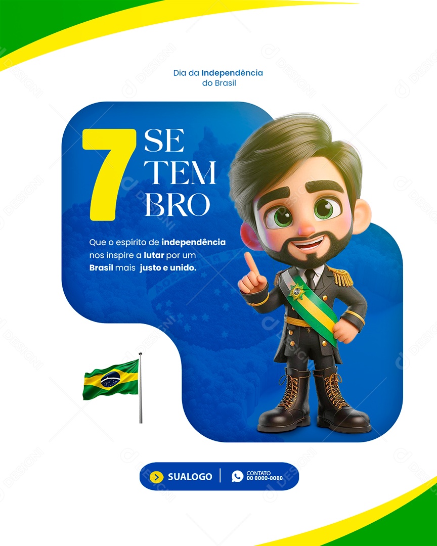 Dia da Independência do Brasil 07 de Setembro Social Media PSD Editável