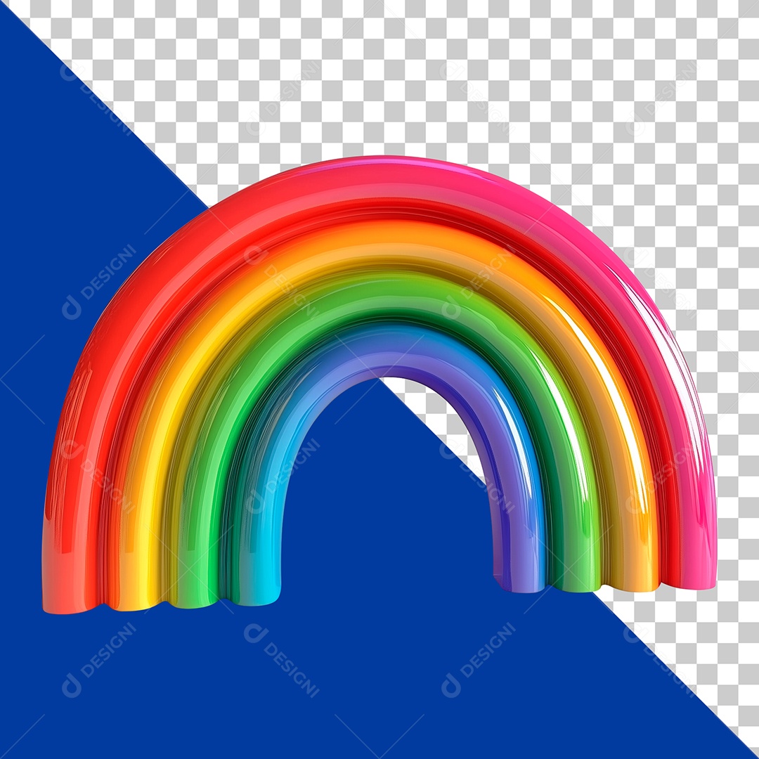 Arco-íris 3D Elemento do Dia das Crianças Para Composição PSD