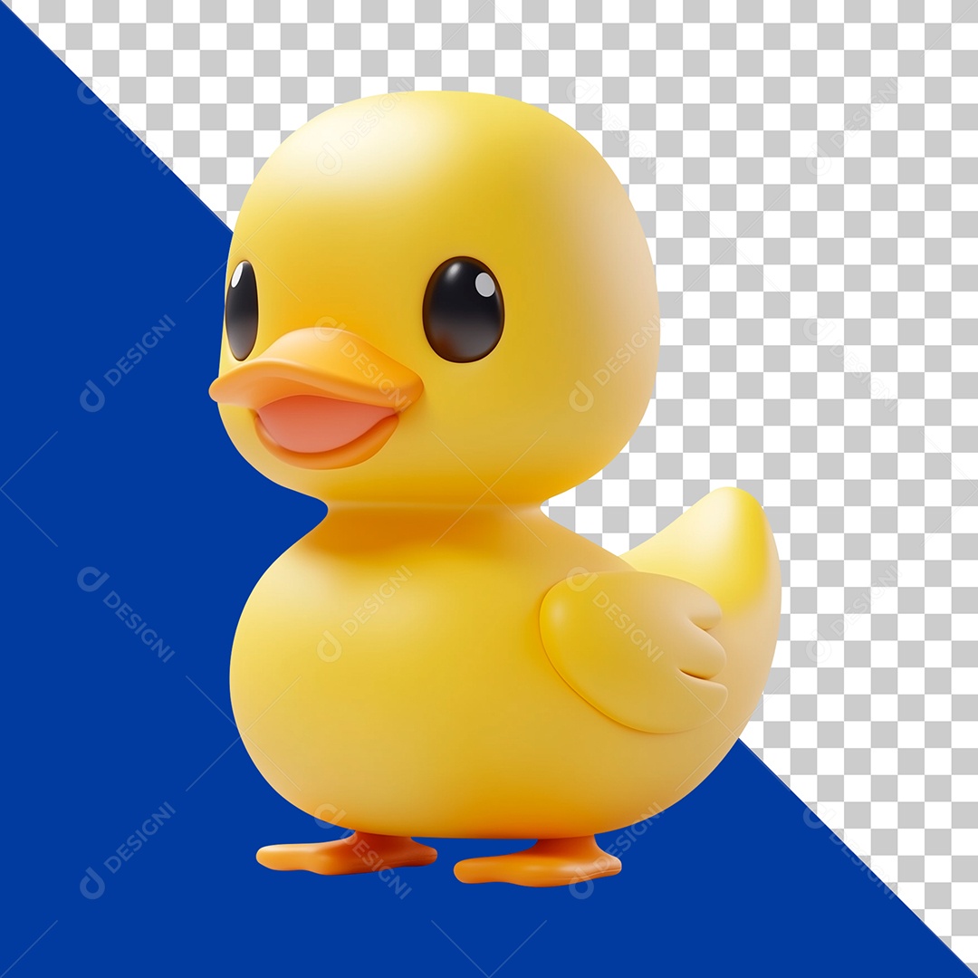 Patinho Amarelo Brinquedo de Criança Elemento 3D Para Composição PSD