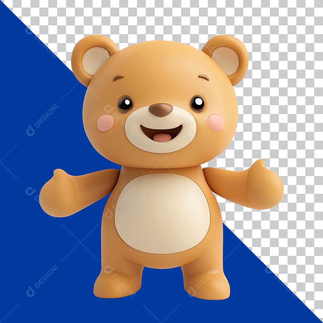 Ursinho de Pelúcia Elemento 3D para Composição PSD