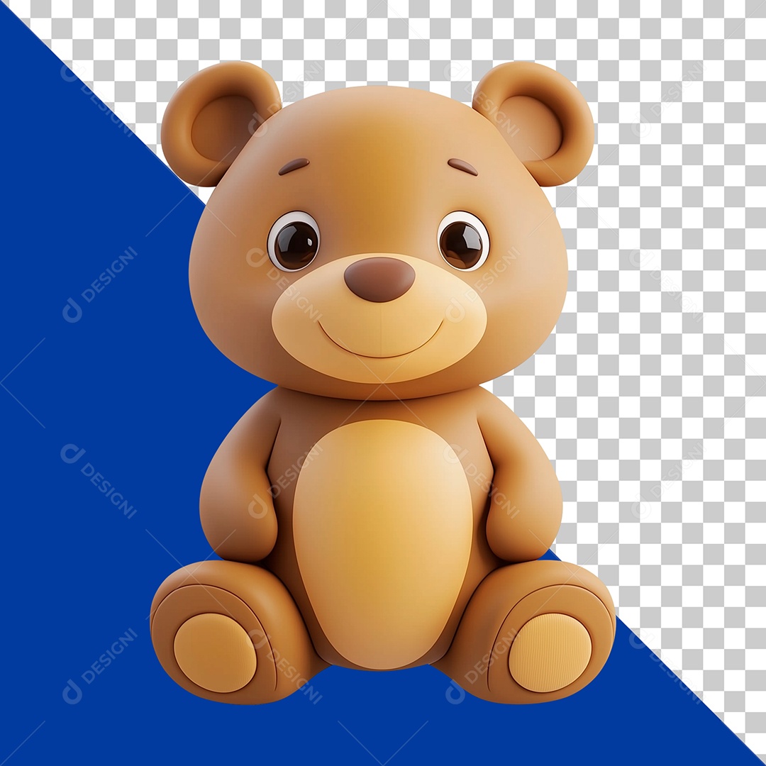Ursinho de Pelúcia Elemento 3D para Composição PSD