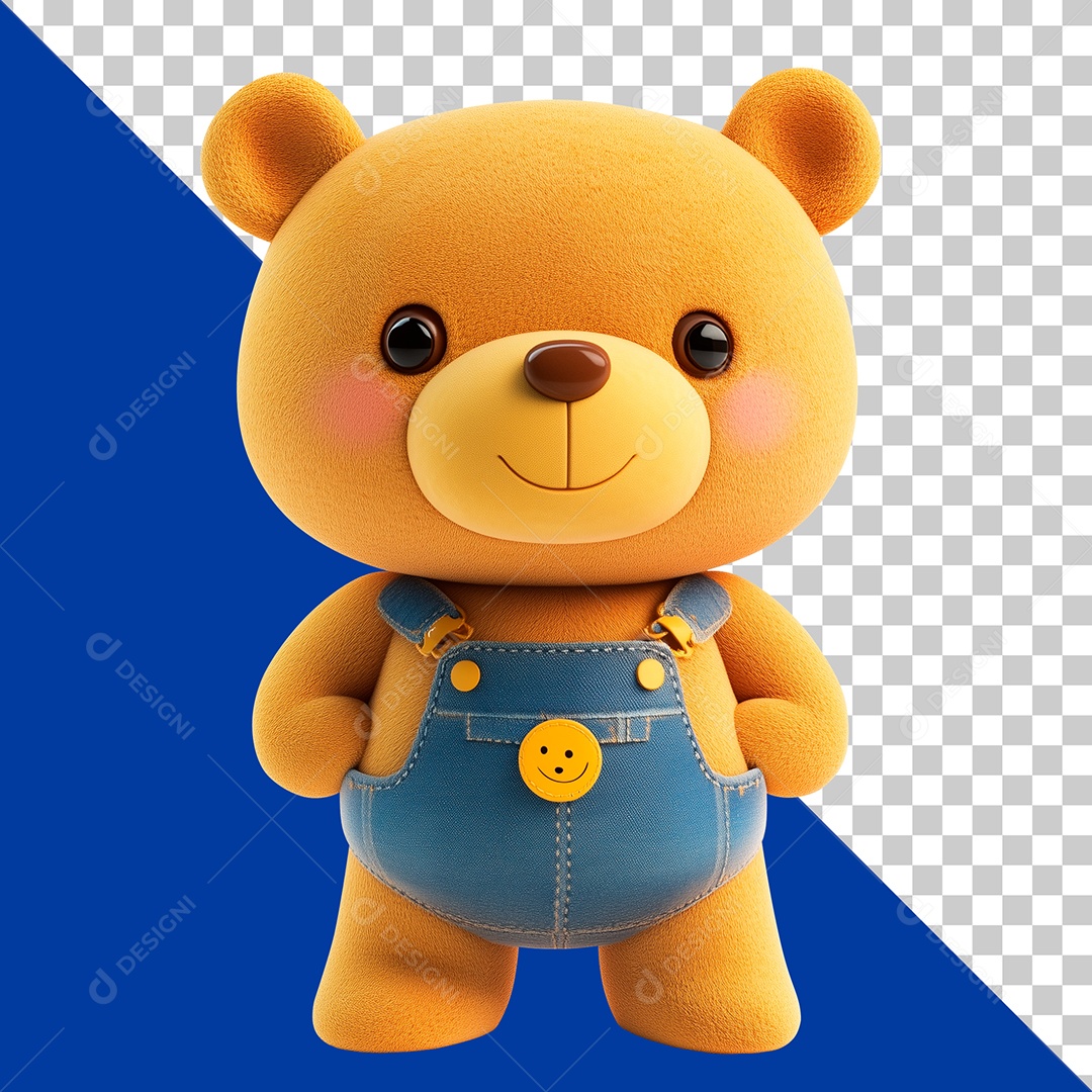 Ursinho de Pelúcia Elemento 3D para Composição PSD