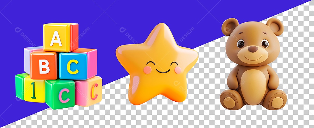 Elementos do Dia das Crianças Para Composição PSD