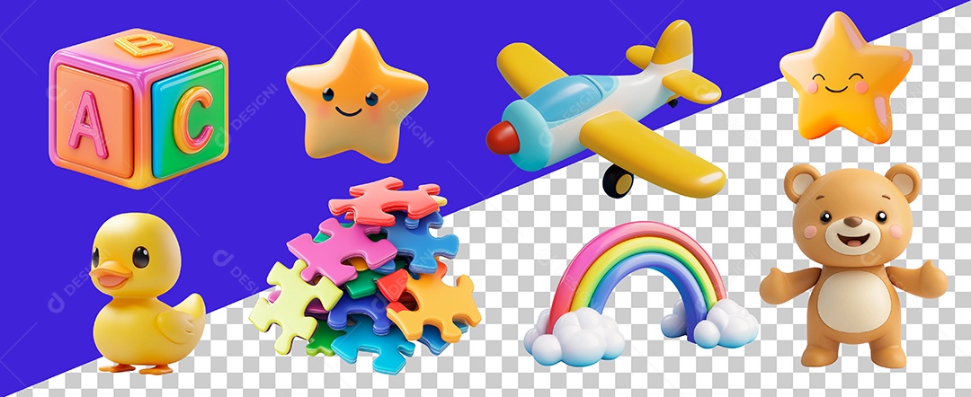 Elementos do Dia das Crianças Para Composição PSD