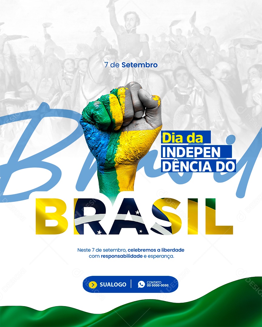 Dia da Independência do Brasil 07 de Setembro Social Media PSD Editável