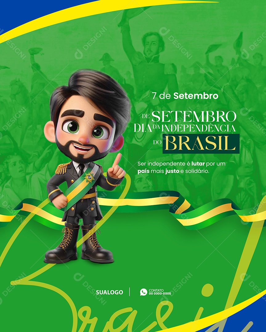 Dia da Independência do Brasil 07 de Setembro Social Media PSD Editável