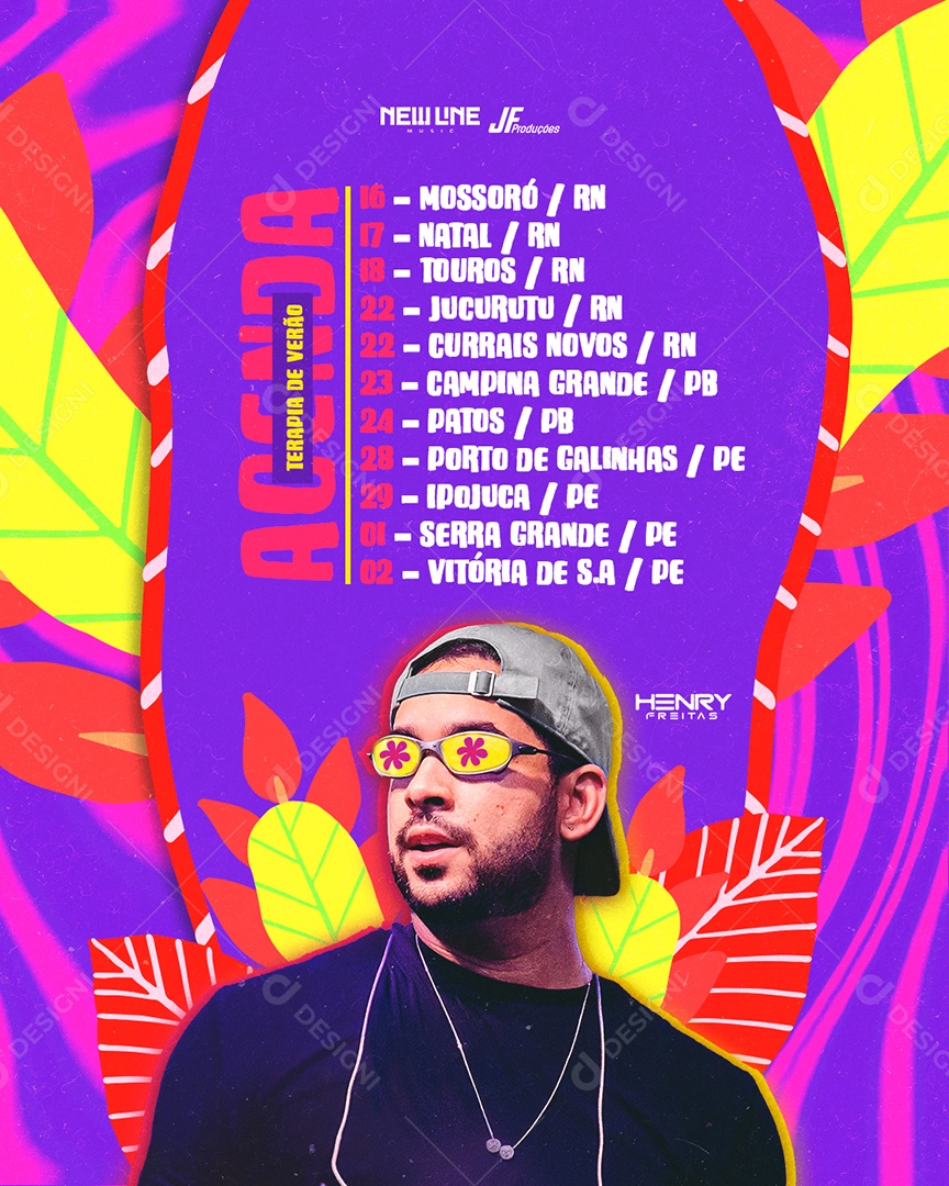 Feed Flyer Agenda Terapia De Verão Social Media PSD Editável