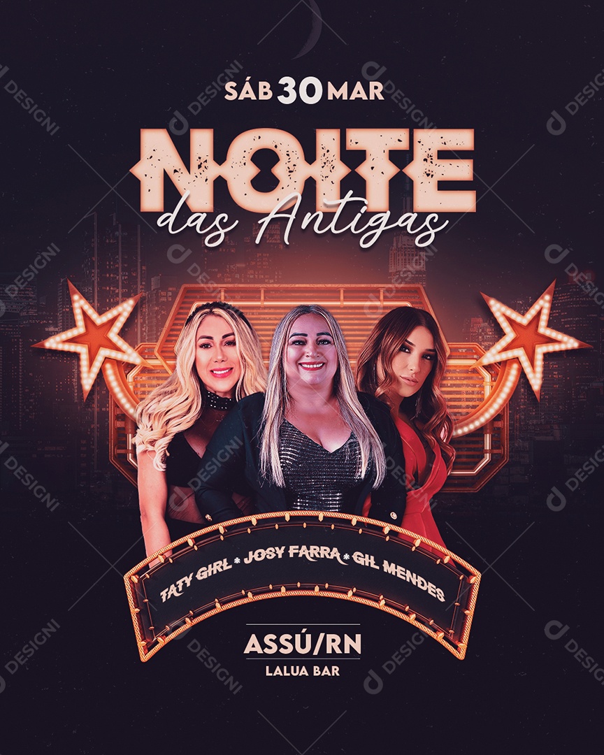 Feed Flyer Noite Das Antigas Social Media PSD Editável