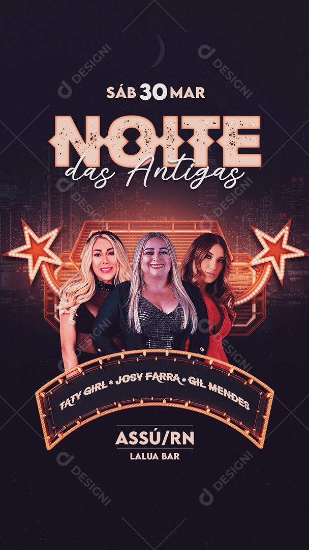 Story Flyer Noite Das Antigas Social Media PSD Editável