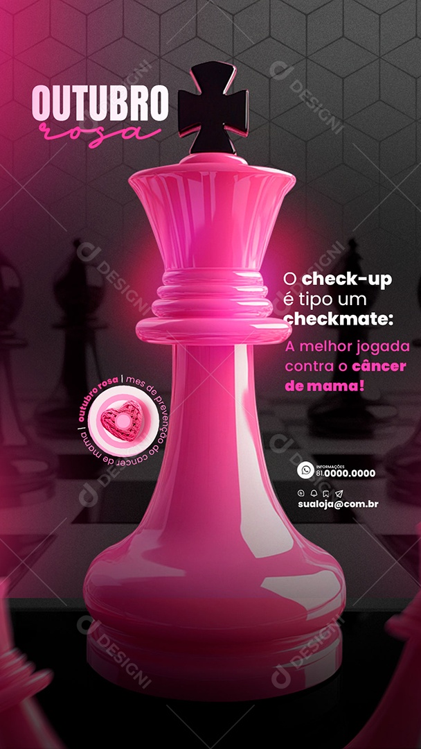 Story Outubro Rosa a Melhor Jogada Contra o Câncer de Mama Social Media PSD Editável