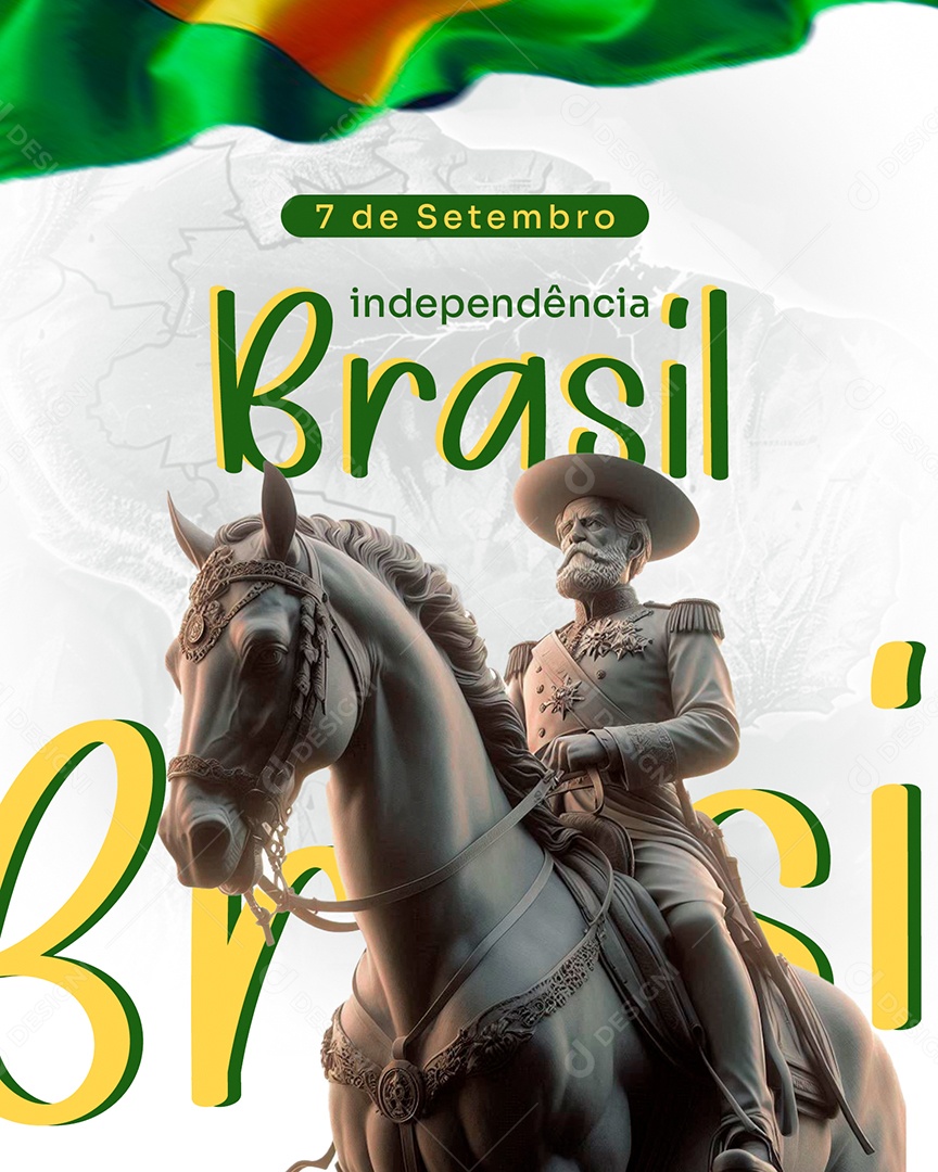 Feed Dia da Independência do Brasil 07 de Setembro Social Media PSD Editável
