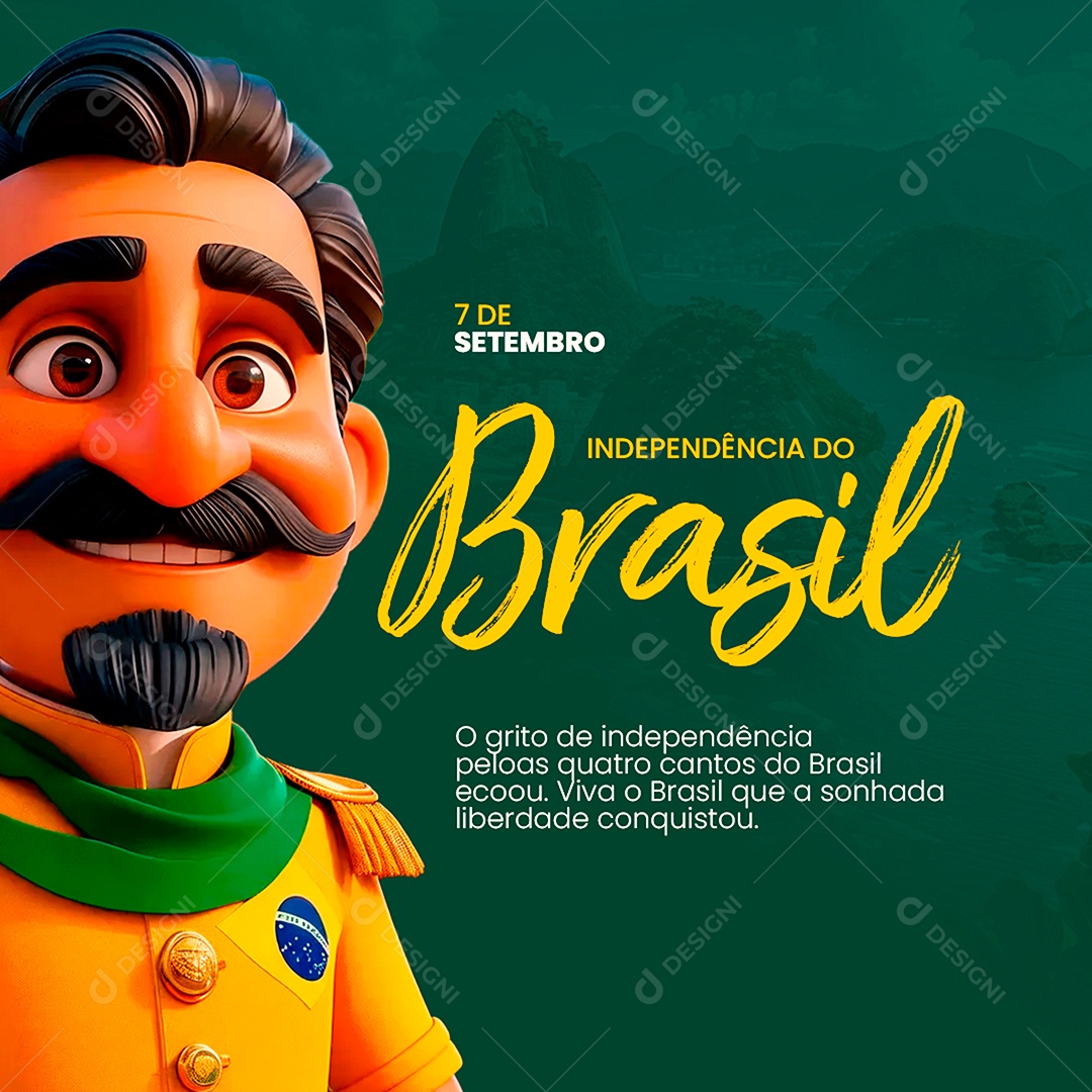 Dia da Independência do Brasil 07 de Setembro Social Media PSD Editável