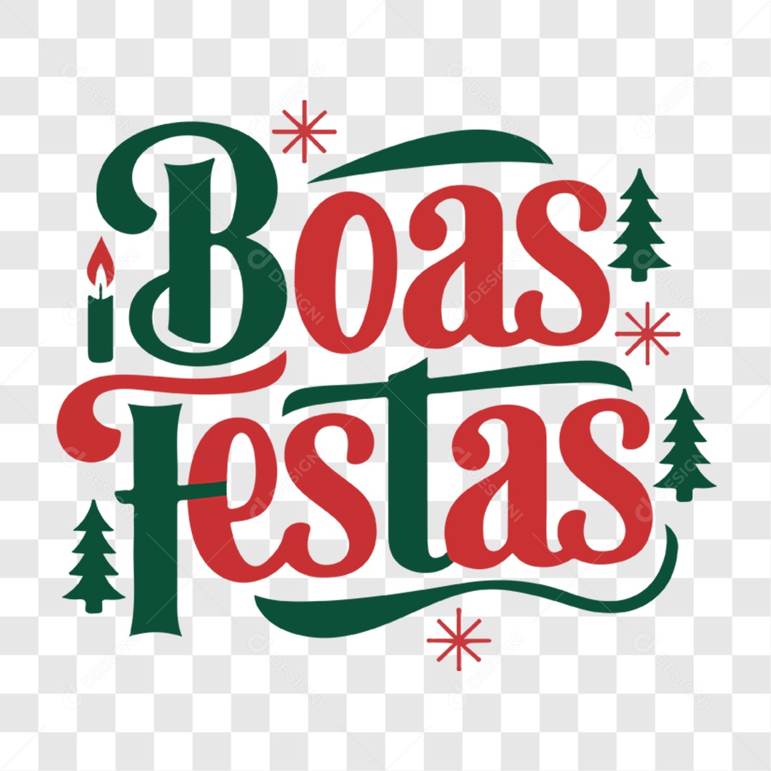 Lettering Natal Boas Festas EPS + PNG