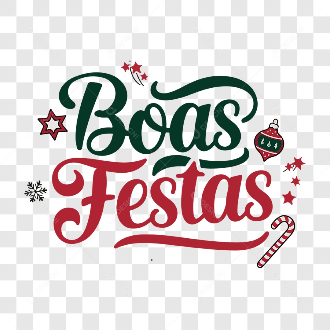 Lettering Natal Boas Festas EPS + PNG