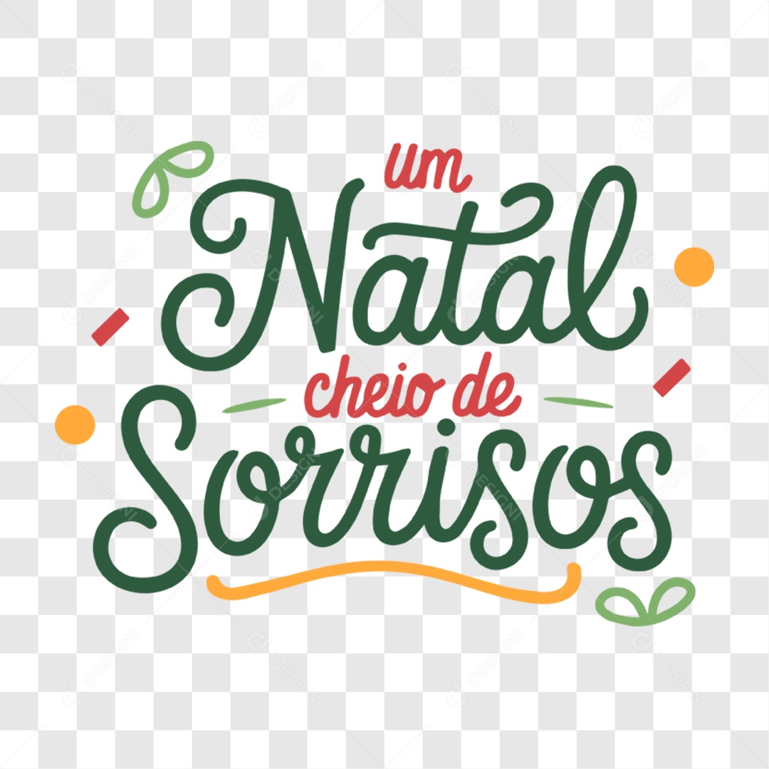 Lettering Um Natal Cheio De Sorrisos EPS + PNG