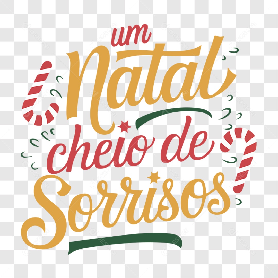 Lettering Um Natal Cheio De Sorrisos EPS + PNG