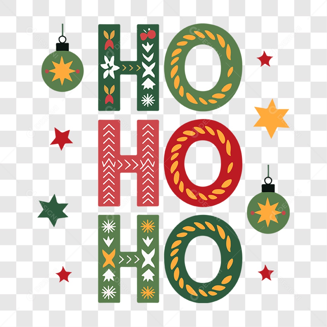 Lettering Natal Ho Ho Ho EPS + PNG