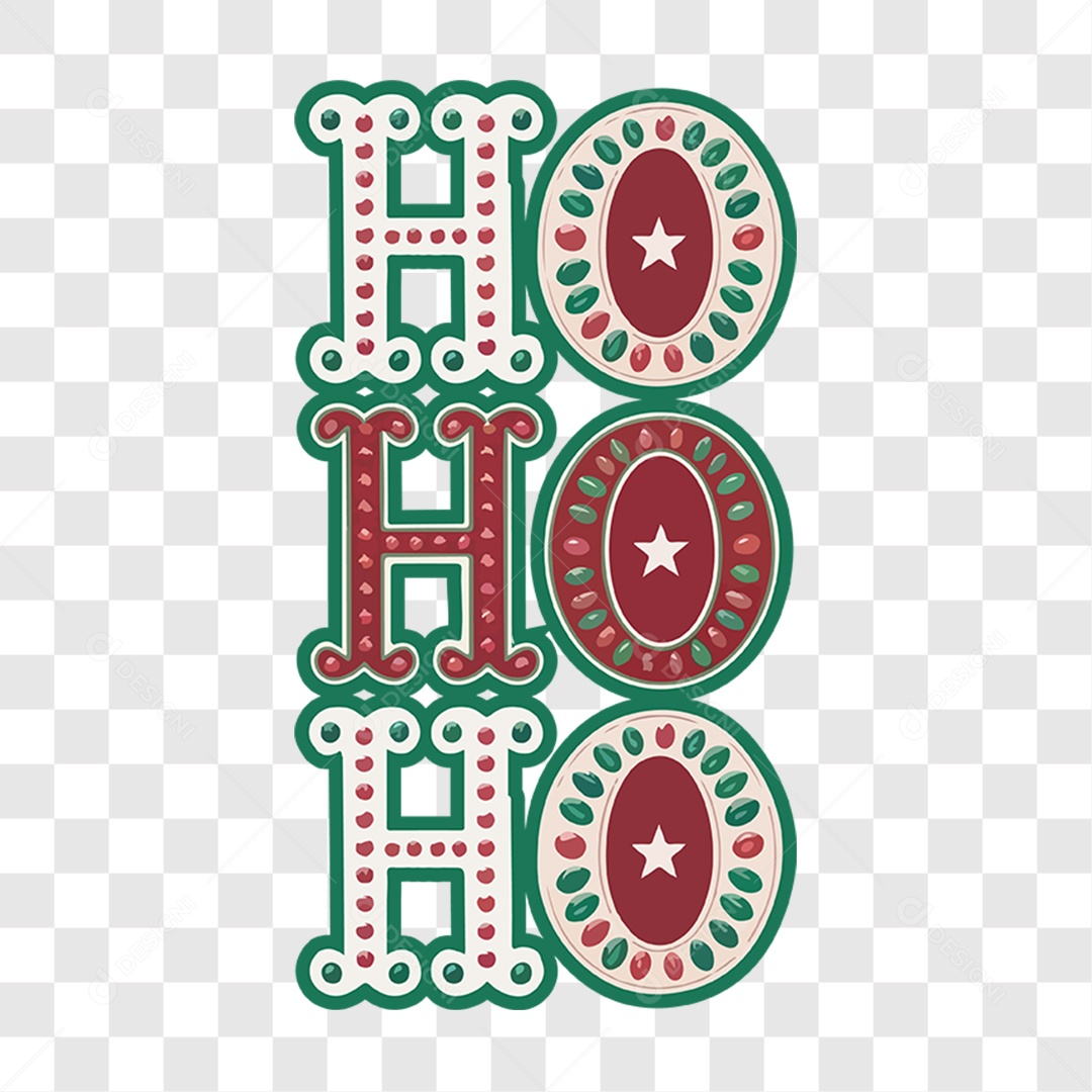 Lettering Natal Ho Ho Ho EPS + PNG