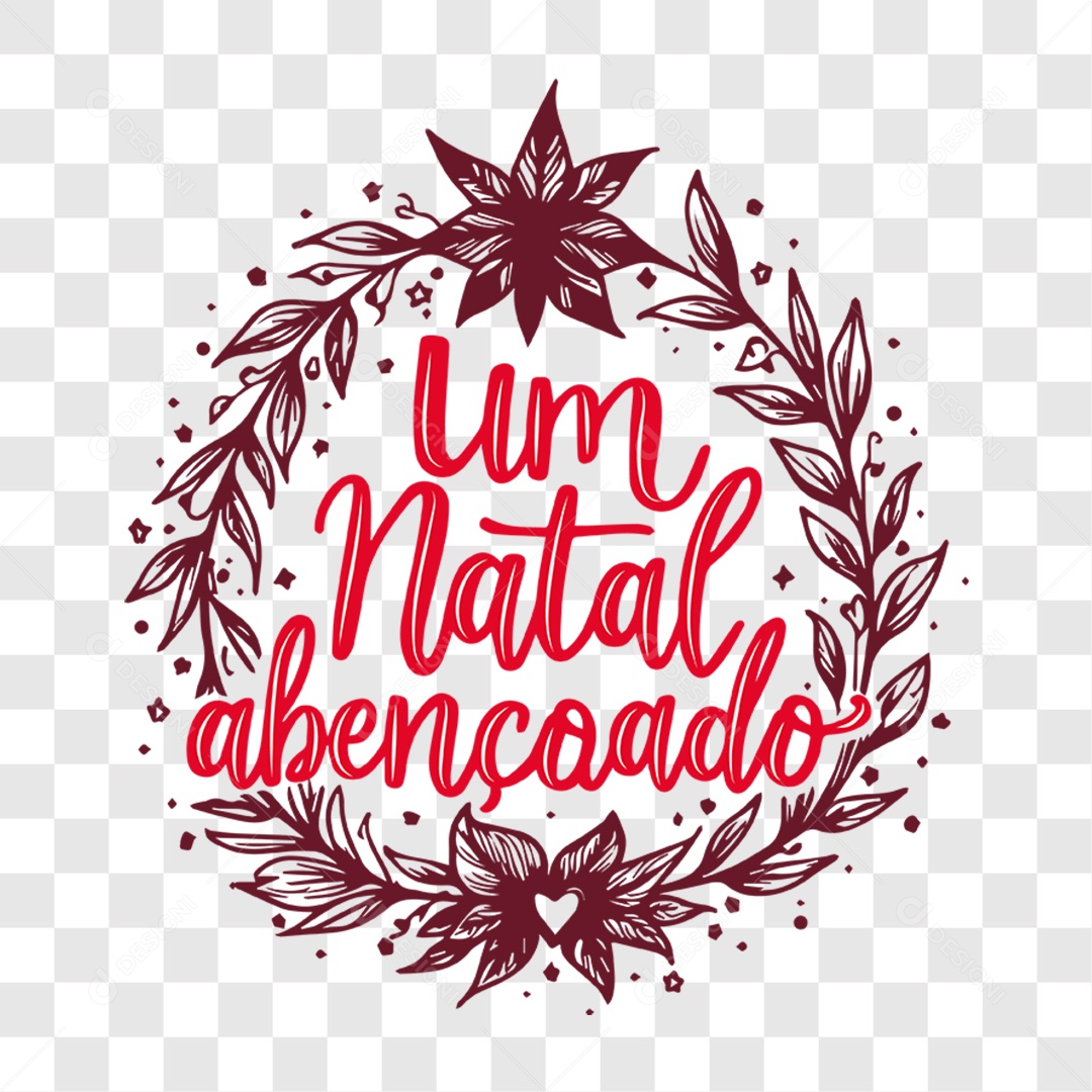 Lettering Um Natal Abençoado EPS + PNG