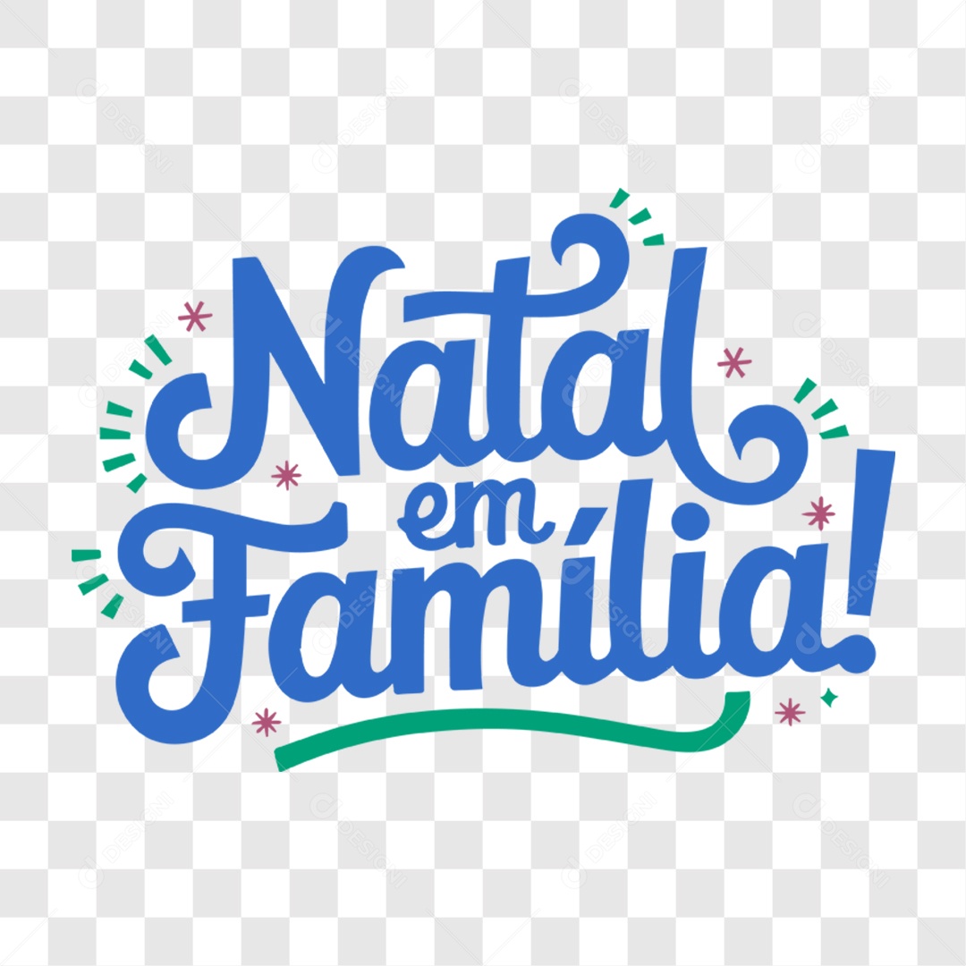 Lettering Natal em Familia EPS + PNG