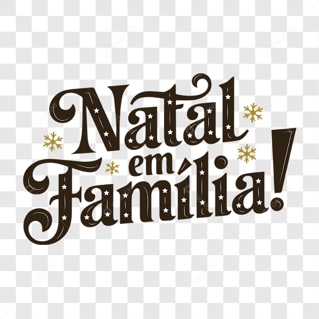 Lettering Natal em Familia EPS + PNG