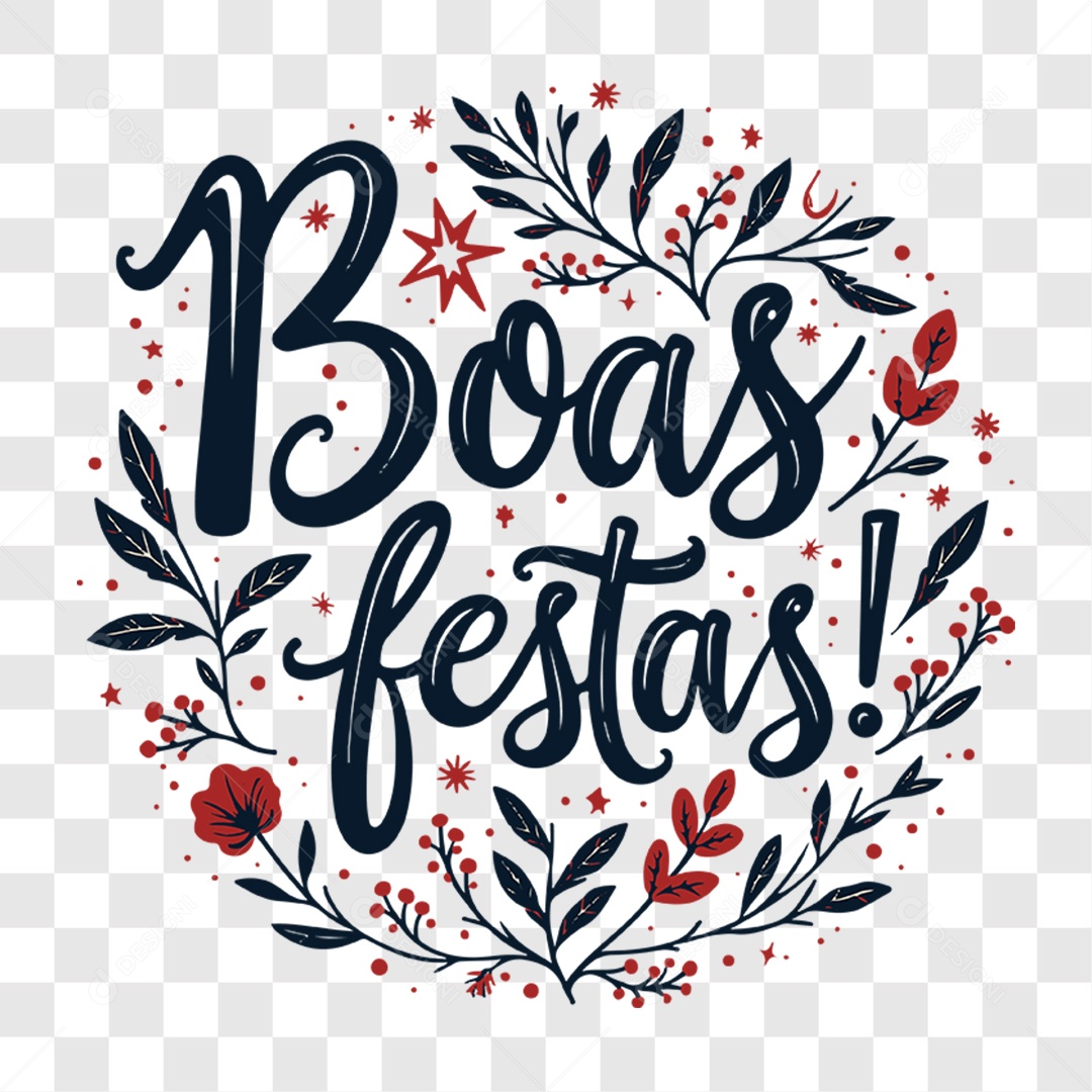 Lettering Natal Boas Festas EPS + PNG