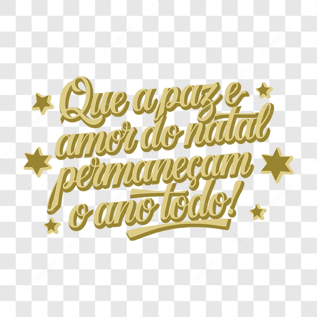Lettering Que a Paz e Amor do Natal Permaneçam o Ano Todo EPS + PNG
