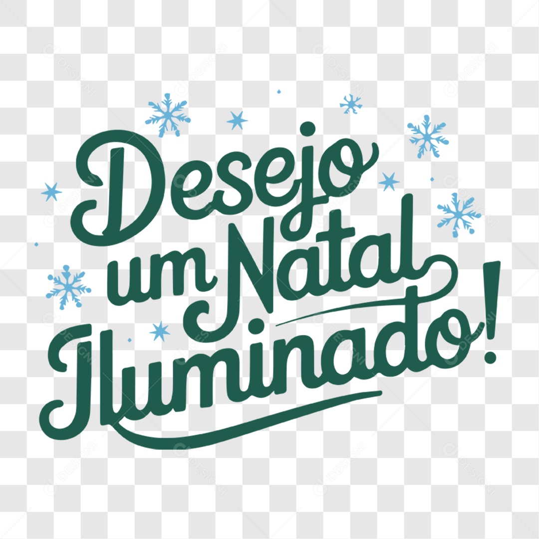 Lettering Desejo Um Natal Iluminado EPS + PNG